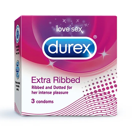 Durex Condoms Extra Ribbed 